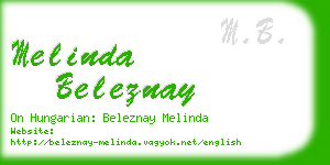 melinda beleznay business card